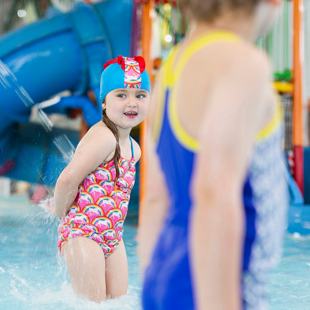 Halter Neck Swimsuit - Rainbow Pony