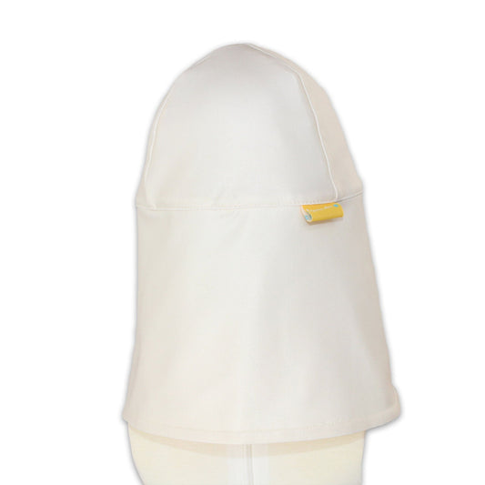 Cream infant legionnaires cap with an extended neck flap shield for complete UV sun protection.