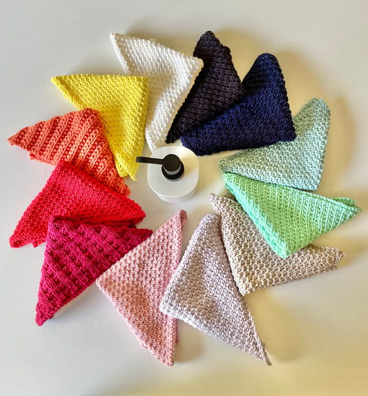 Knitted Dishcloths/ Facecloths - soft & versatile