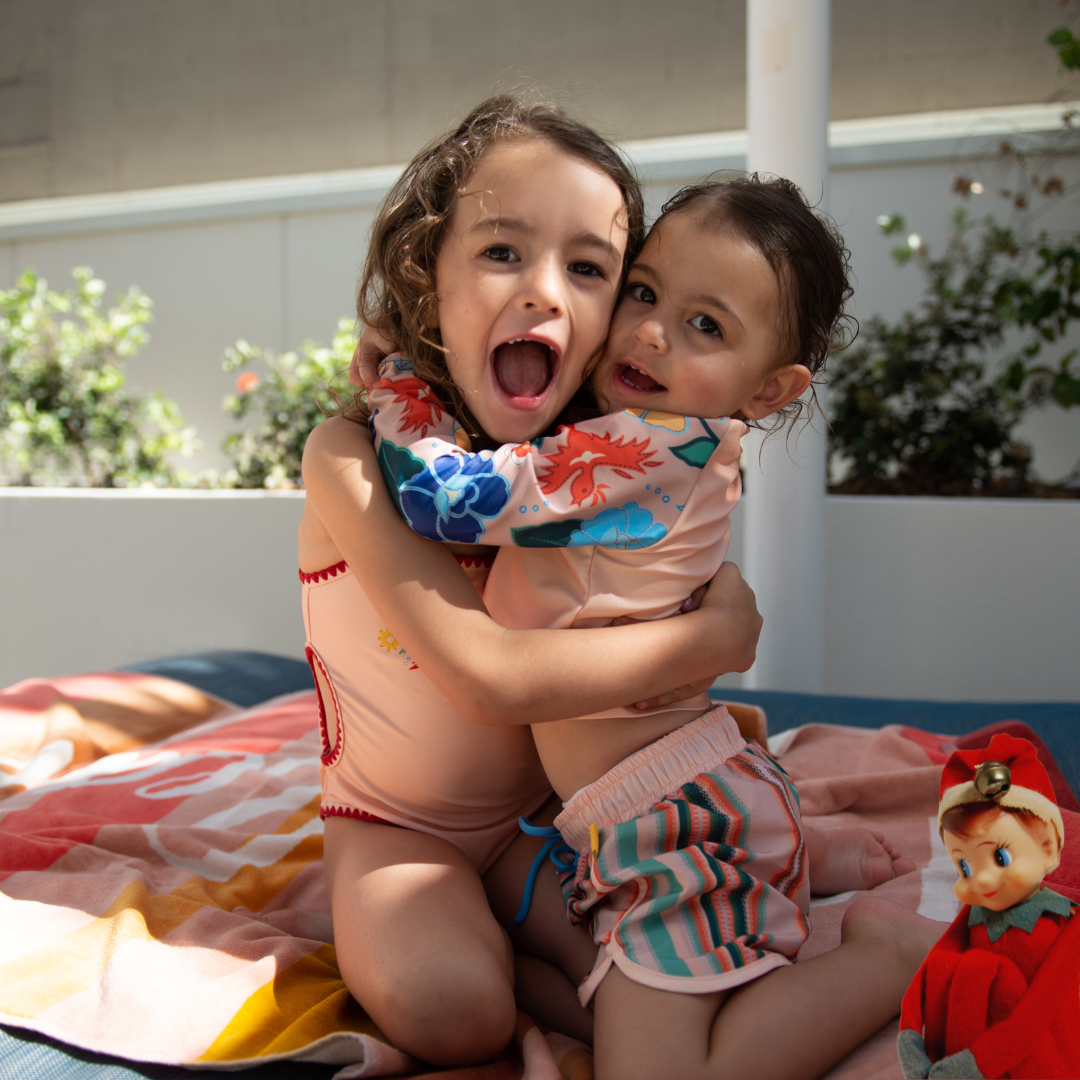Kids Reversible Bikini Set | Phoenix Firebird / Serape Stripe | UPF 50+ Reversible Swimwear