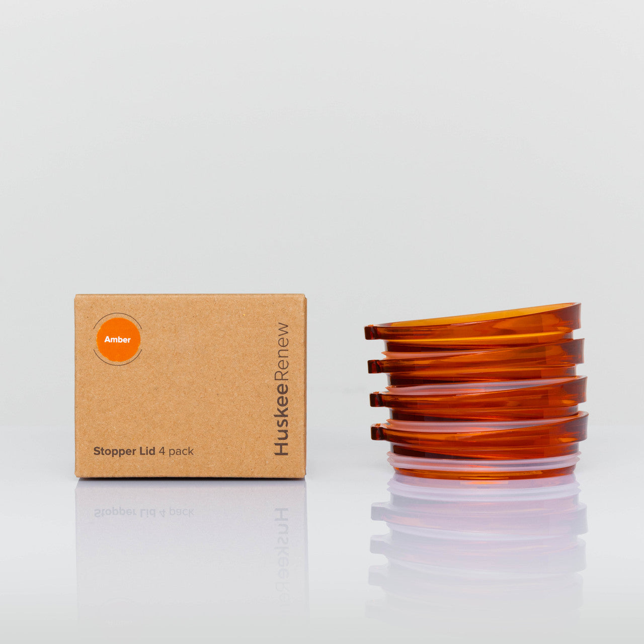 Stopper Lid | 4-pack HuskeeRenew | Glass-Like, Reusable & Spill-proof
