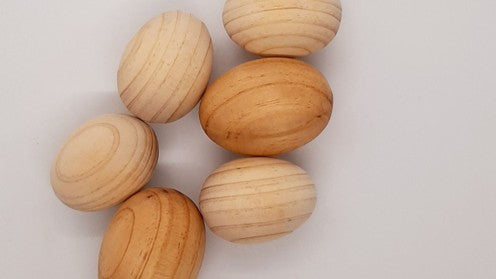 Hand-turned Recycled Timber Pine Eggs | Decorative | One of a Kind