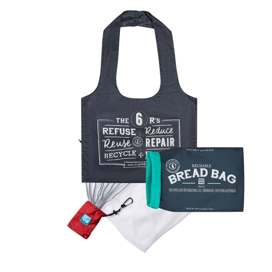 Reusable Market KitāTote + Produce + Bread BagāWaste-Free Shopping