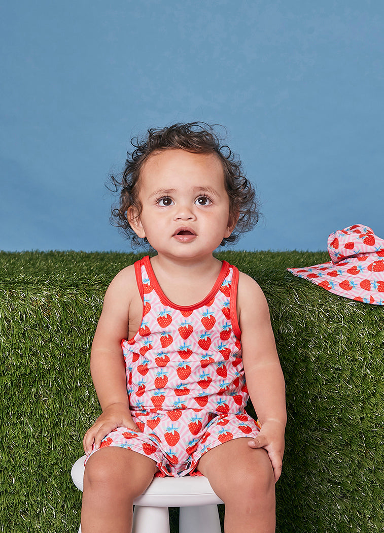 Kids Racer Back Kneesuit Zootie - Strawberry | Red