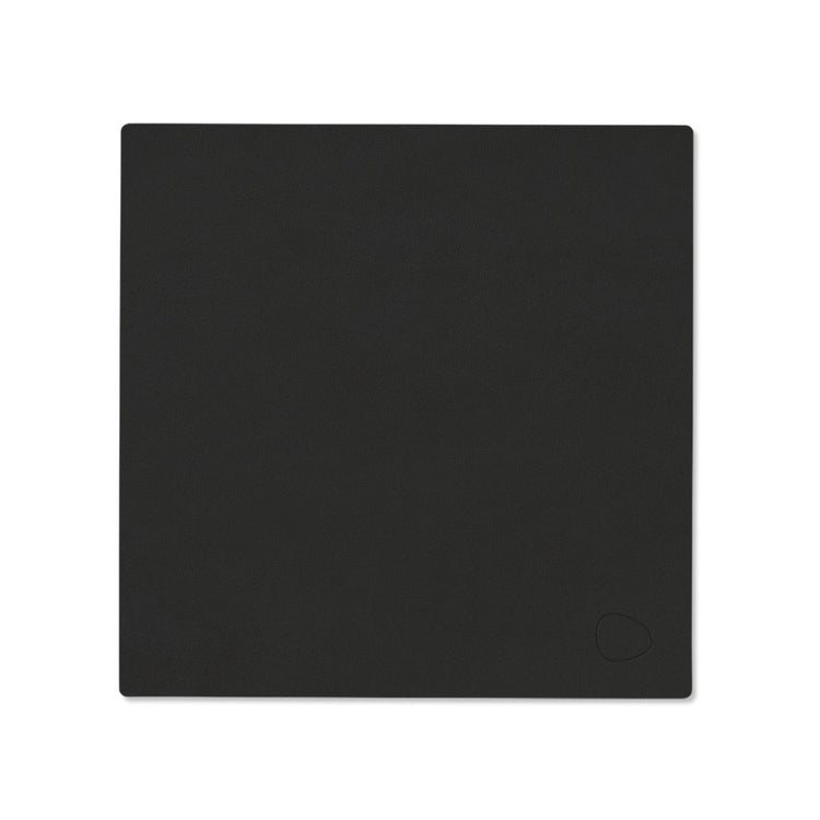 LIND DNA recycled leather colour swatch sample in Black ink for sustainable designer homewares.