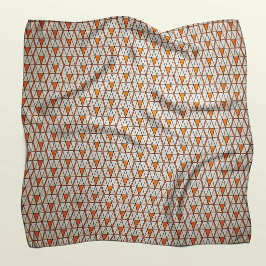 Flat unfolded sheet of Triangulation reusable fabric wrap. Zero-waste textile alternative to paper wrapping.