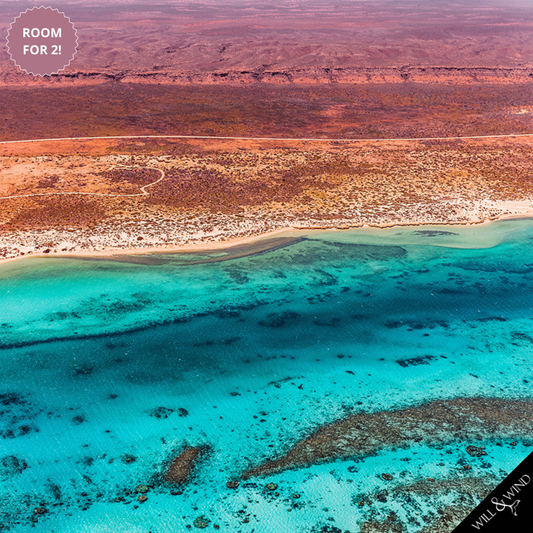 Will & Wind Ningaloo From Above beach towel. Eco friendly ultra absorbent microfiber travel towel.