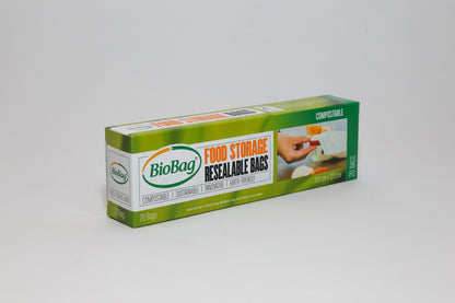 Resealable Food Storage Bags – Compostable Lunch & Snack (20 bags)