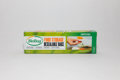 Resealable Food Storage Bags – Compostable Lunch & Snack (20 bags)