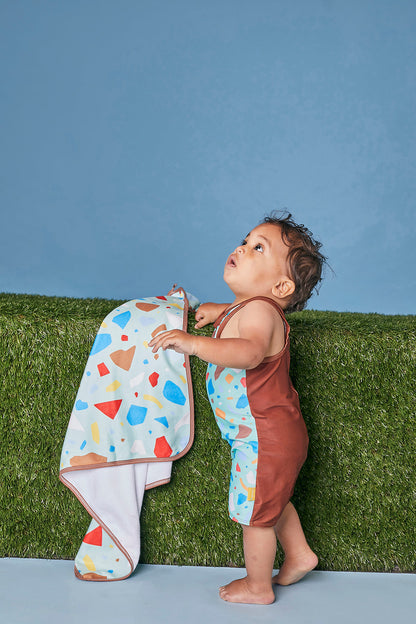 Kids Racer Back Kneesuit Zootie - Ocean Glass Green | Brown