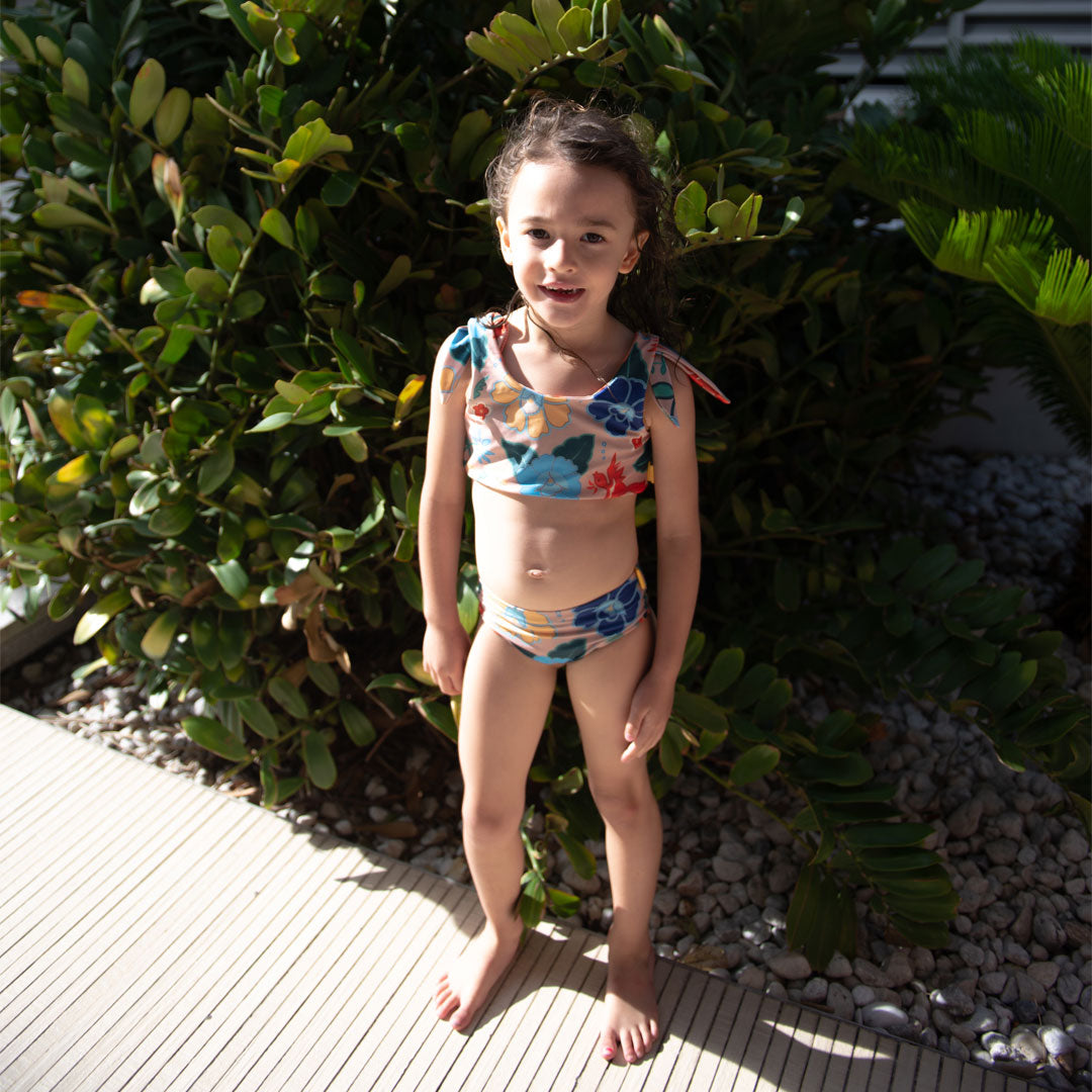 Kids Reversible Bikini Set | Phoenix Firebird / Serape Stripe | UPF 50+ Reversible Swimwear