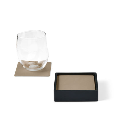 Oak Storage Box for Recycled Leather Coasters | Serve & Store