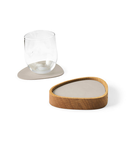 Oak Storage Box for Recycled Leather Coasters | Serve & Store