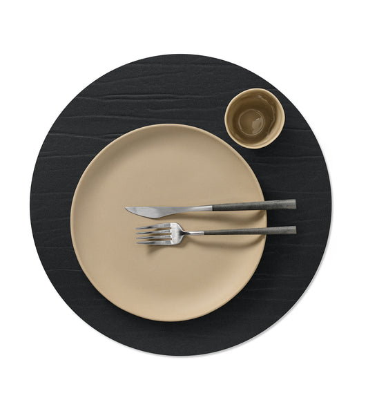Recycled Leather Table Mat 4pk - Circle | Buffalo | Handcrafted Denmark