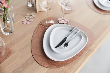 Recycled Leather Table Mat 4pk - Curve | Nupo | Handcrafted Denmark