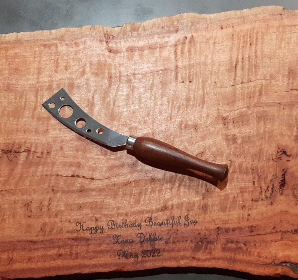 Hand-turned Timber Cheese Knife | Stainless Blade | Australian Made
