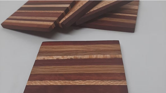 Hand-turned Recycled Timber Coasters | Set of 4 | One of a Kind