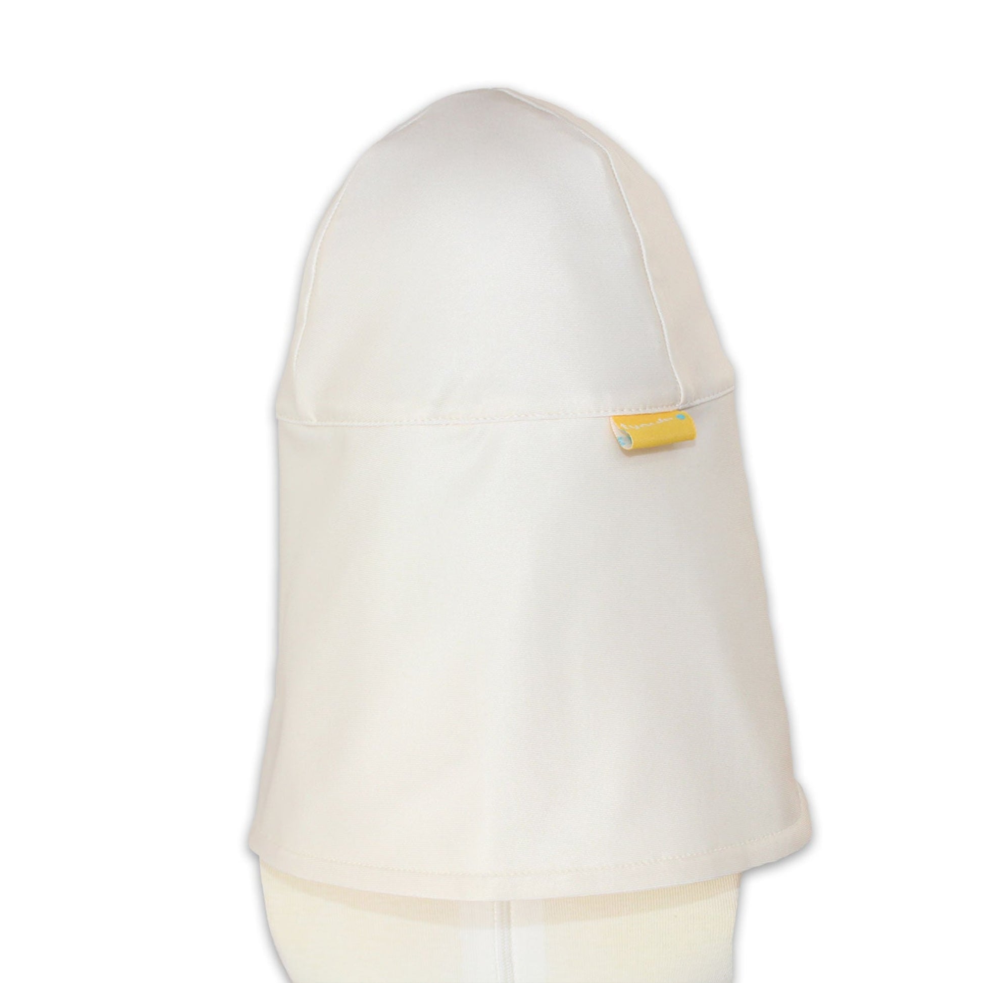 Cream infant legionnaires cap with an extended neck flap shield for complete UV sun protection.