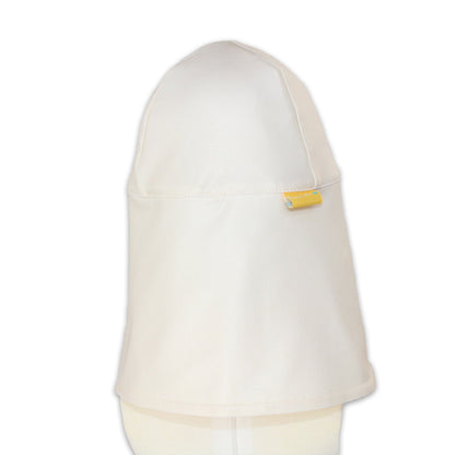 Cream infant legionnaires cap with an extended neck flap shield for complete UV sun protection.