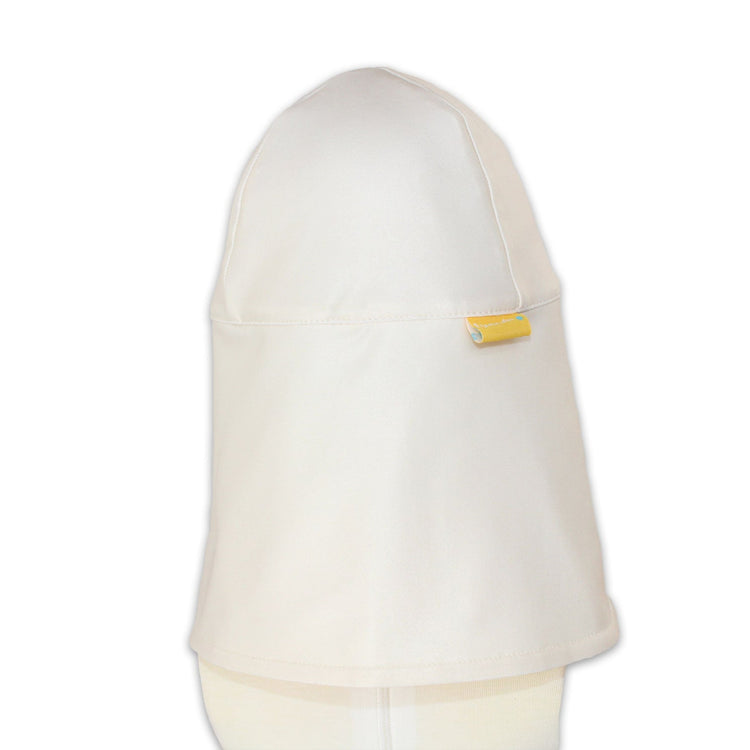 Cream infant legionnaires cap with an extended neck flap shield for complete UV sun protection.