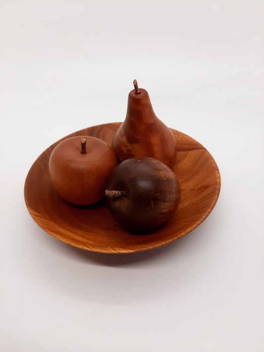 Hand-turned Timber Decorative Dish & Fruit Set | One of a Kind