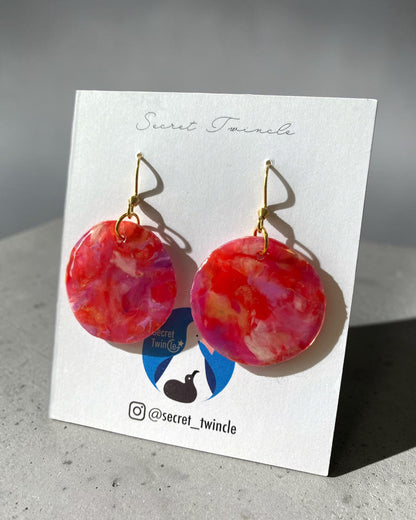 Round Dangle Earrings│Recycled Bottle Caps│Two Colours