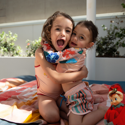 Kids Reversible Bikini Set | Phoenix Firebird / Serape Stripe | UPF 50+ Reversible Swimwear