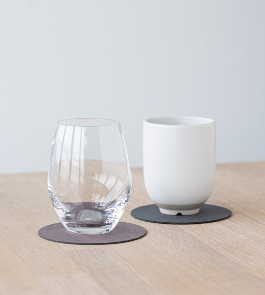 Recycled Leather Coaster 4pk  - Circle | Nupo | Handcrafted Denmark