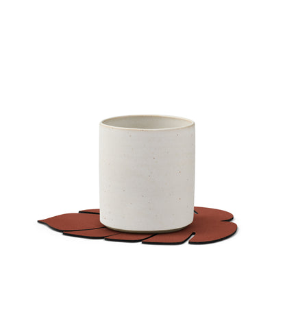 Recycled Leather Coaster 4pk - Monstera Leaf | Hippo | Handcrafted Denmark