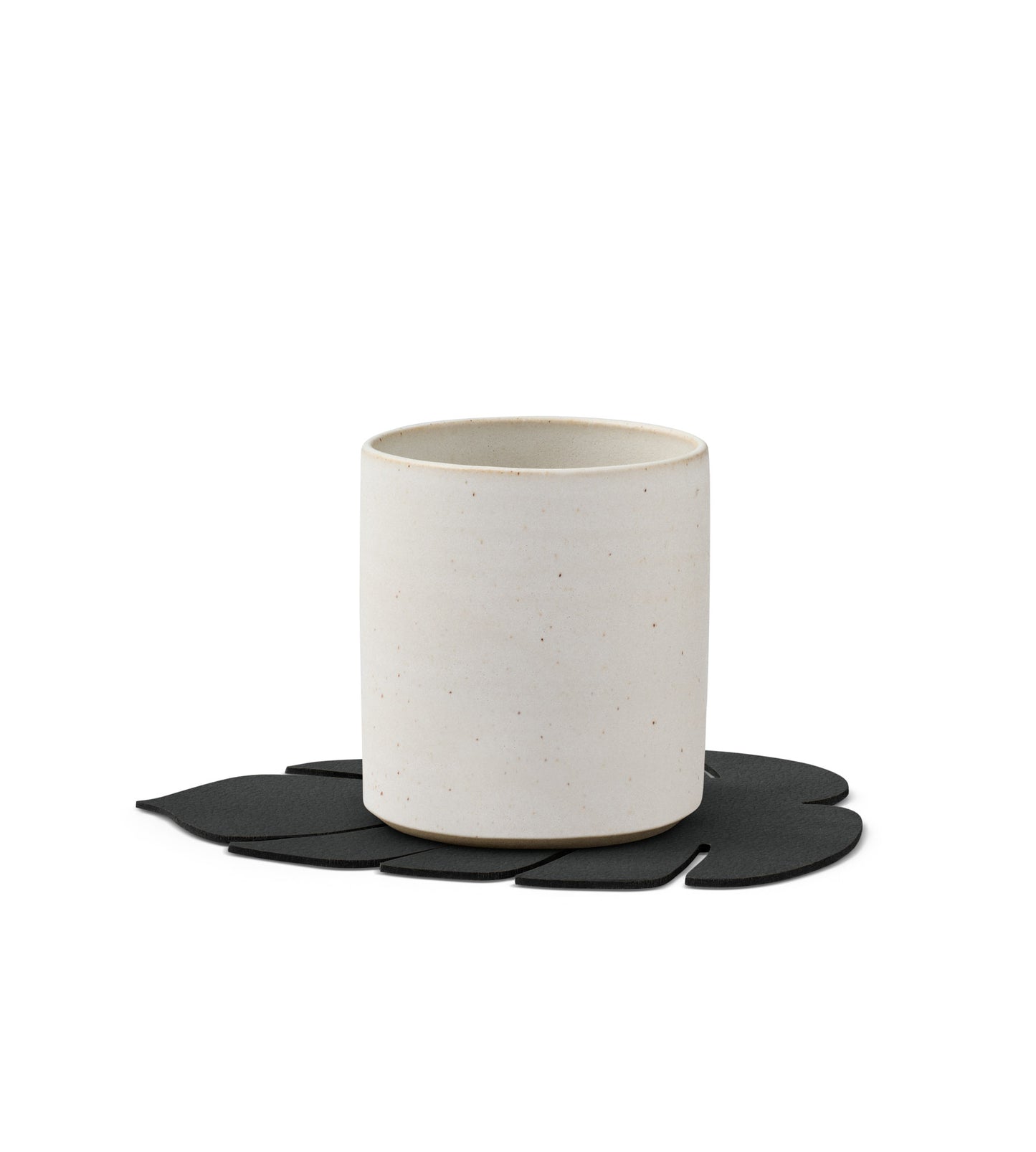 Recycled Leather Coaster 4pk - Monstera Leaf | Hippo | Handcrafted Denmark