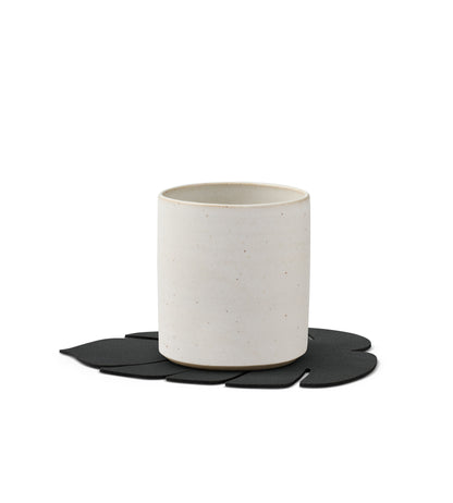 Recycled Leather Coaster 4pk - Monstera Leaf | Hippo | Handcrafted Denmark