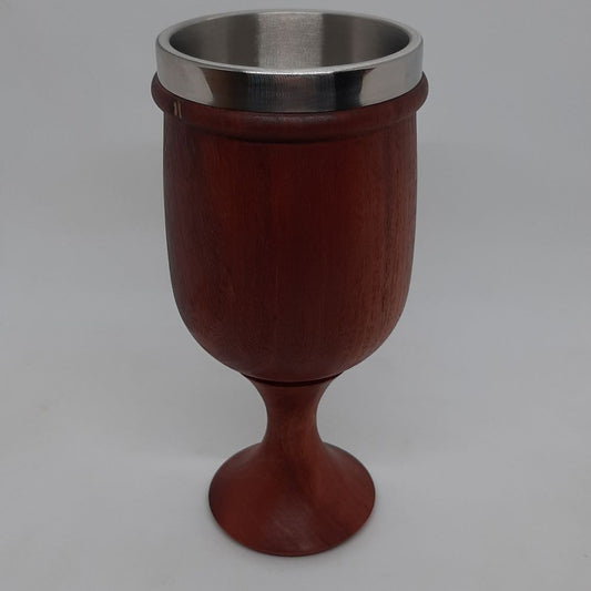 Hand-turned Timber Drinking Goblet | Stainless | Show-Stopping Gift