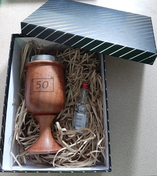 Hand-turned Timber Drinking Goblet | Stainless | Show-Stopping Gift