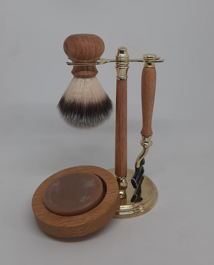 Hand-turned Timber Shave Set - Ultimate | Gillette Mach III