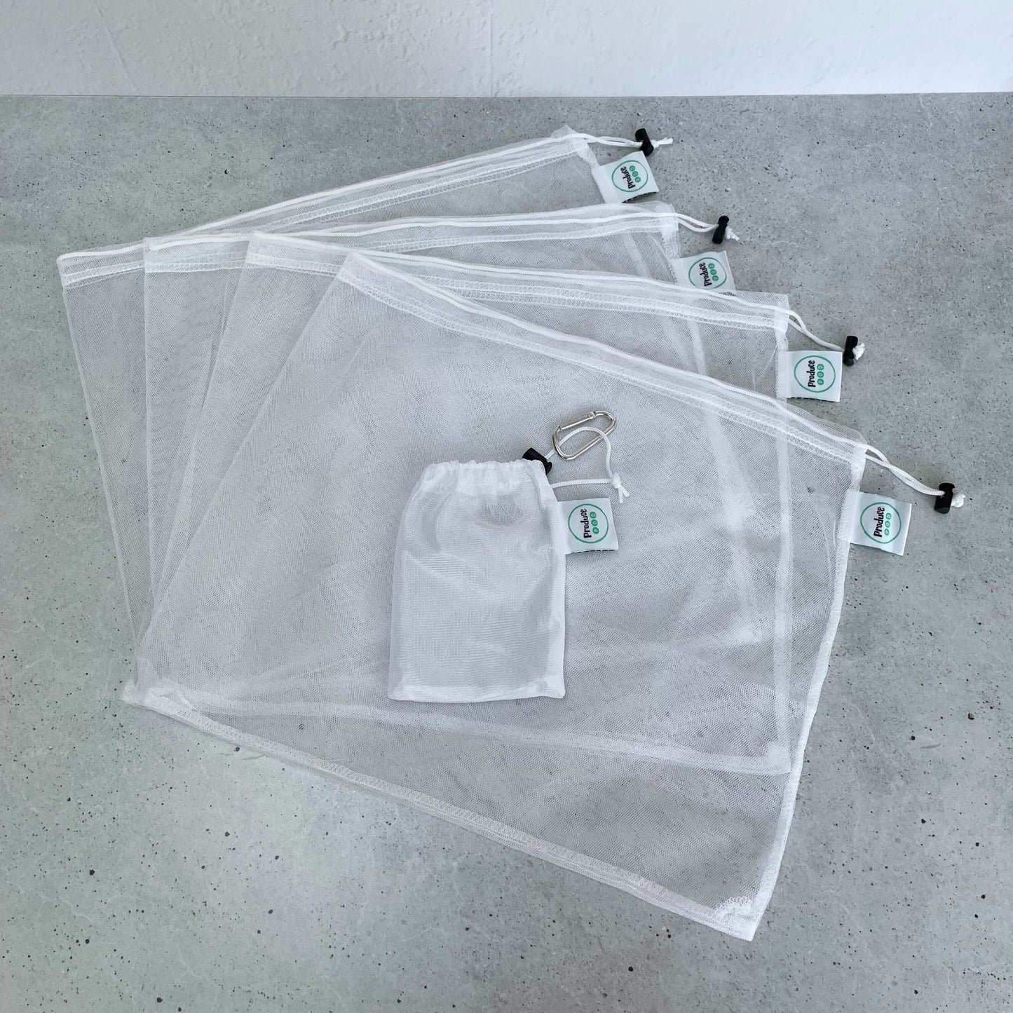 Reusable veggie mesh bags - rPET set of 4 | Works with Produce Pod
