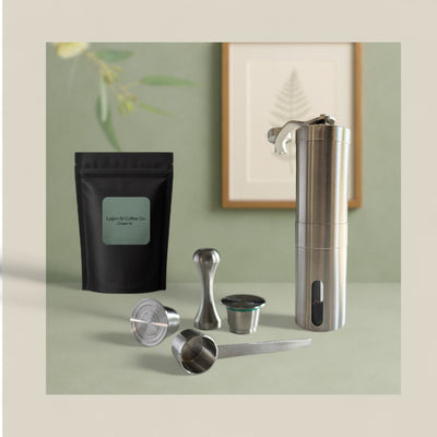 Nespresso Reusable Coffee Pods - Barista pack | Stainless Steel Capsules, Grinder & Accessories Set