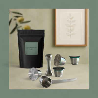 Nespresso Reusable Coffee Pods - Family  pack | Stainless Steel Capsules & Accessories Set
