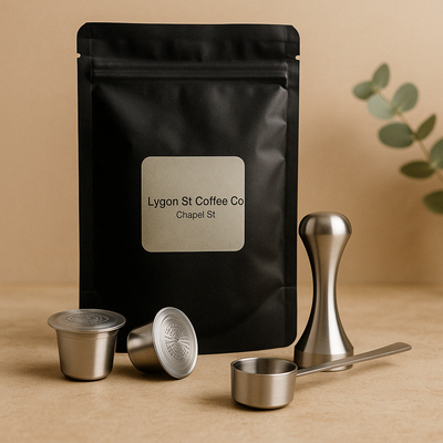 Nespresso Reusable Coffee Pods - Starter pack | Stainless Steel Refillable Capsules with Coffee