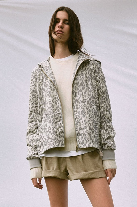 Womens 'Crop' Raincoat -  Leopard Smudge
