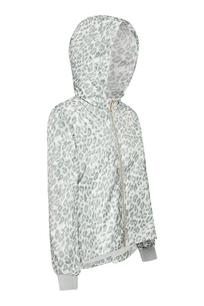 Womens 'Crop' Raincoat -  Leopard Smudge