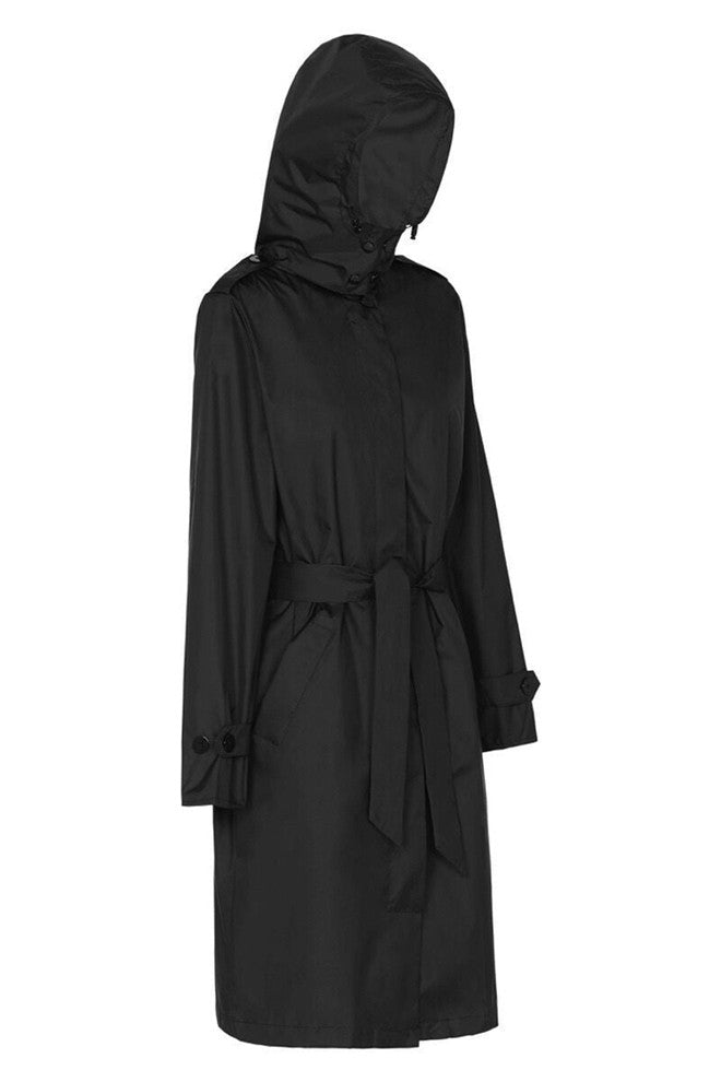 Womens 'trench' Raincoat - Black