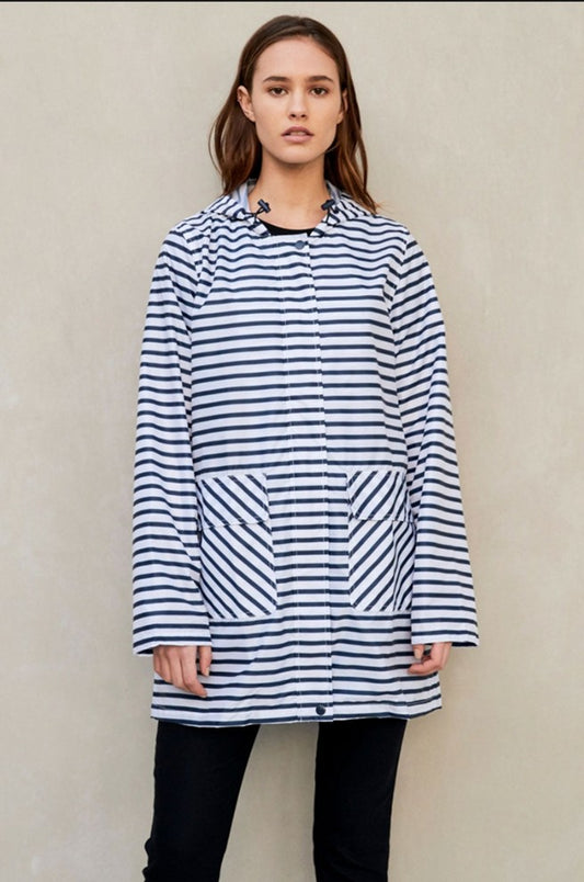 Womens 'anyday' 3/4 Raincoat - Zig Stripe