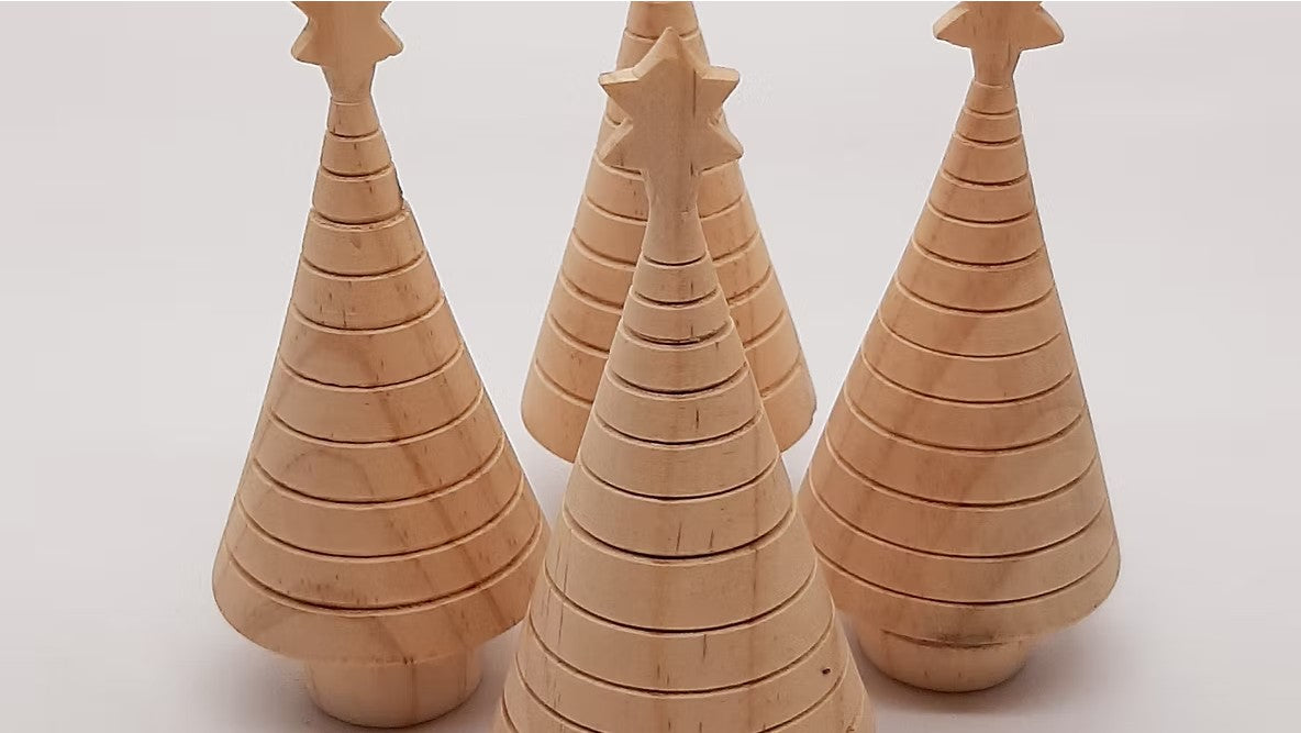 Hand-turned Recycled Timber Christmas Trees | Australian Made