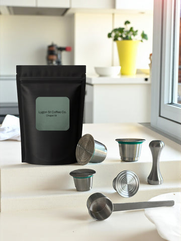 Nespresso Reusable Coffee Pods - Family  pack | Stainless Steel Capsules & Accessories Set
