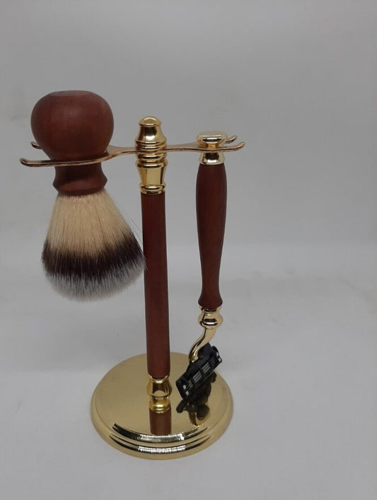 Hand-turned Timber Shave Set - Complete | Gillette Mach III | Australian Made