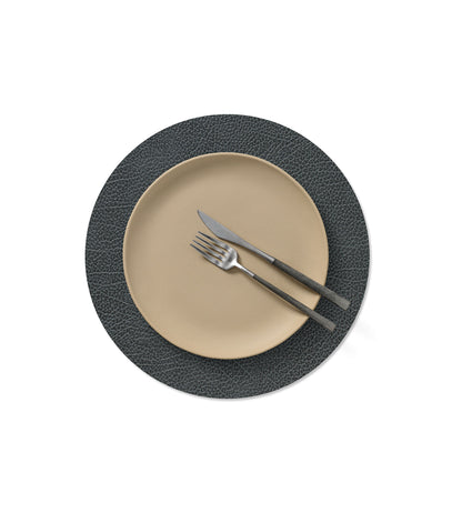 Recycled Leather Table Mat 4pk - Circle | Hippo | Handcrafted Denmark