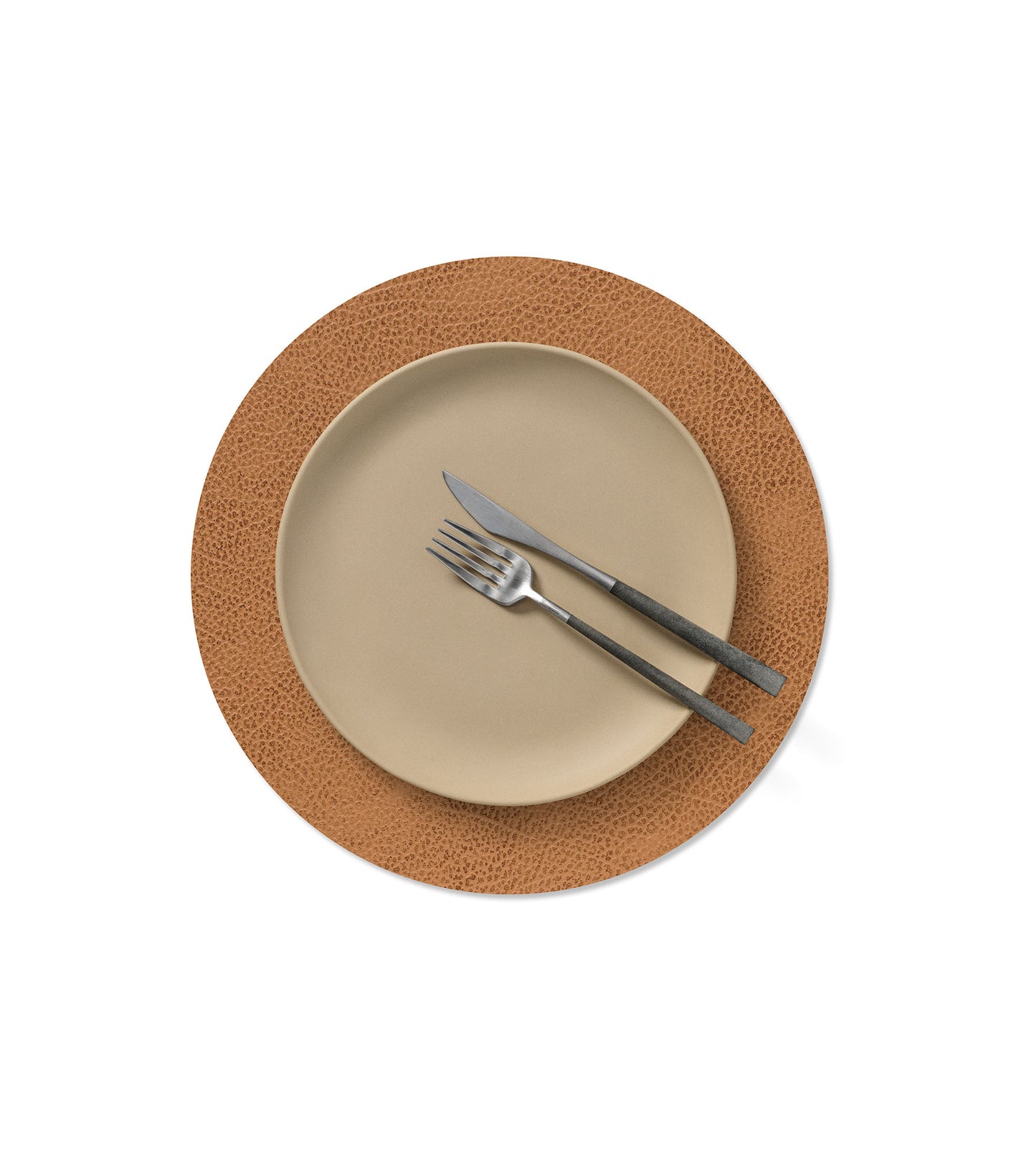 Recycled Leather Table Mat 4pk - Circle | Hippo | Handcrafted Denmark