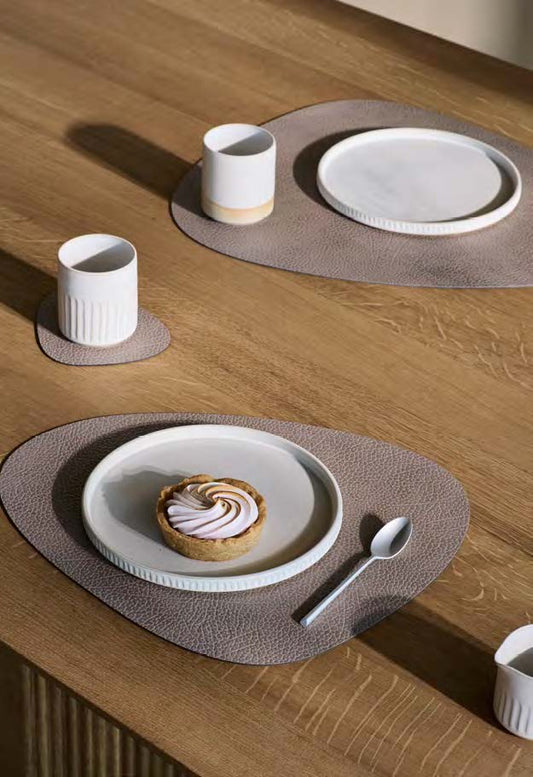 Recycled Leather Table Mat 4pk - Curve | Hippo | Handcrafted Denmark