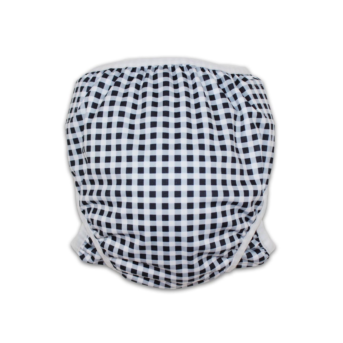 As seen on Chemist Warehouse. Tyoub Reusable and Adjustable Swim Nappy. The Reusable Swim Nappy and Wet Bag in the colour black and white Gingham Check is Excellent for swimming lessons and all aquatic play. This swim nappy fits all babies from 3 months to 3 years old. With double inner leg gusset, it is leak and accident proof. Has a Snug fit and soft elastic seams. With no gaps, the exact waistband fit with soft VELCRO tabs. Made in quick dry fabric.