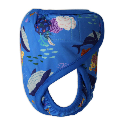 Adjustable Reusable Swim Nappy and Wet Bag - Whales | Tyoub x Suki McMaster